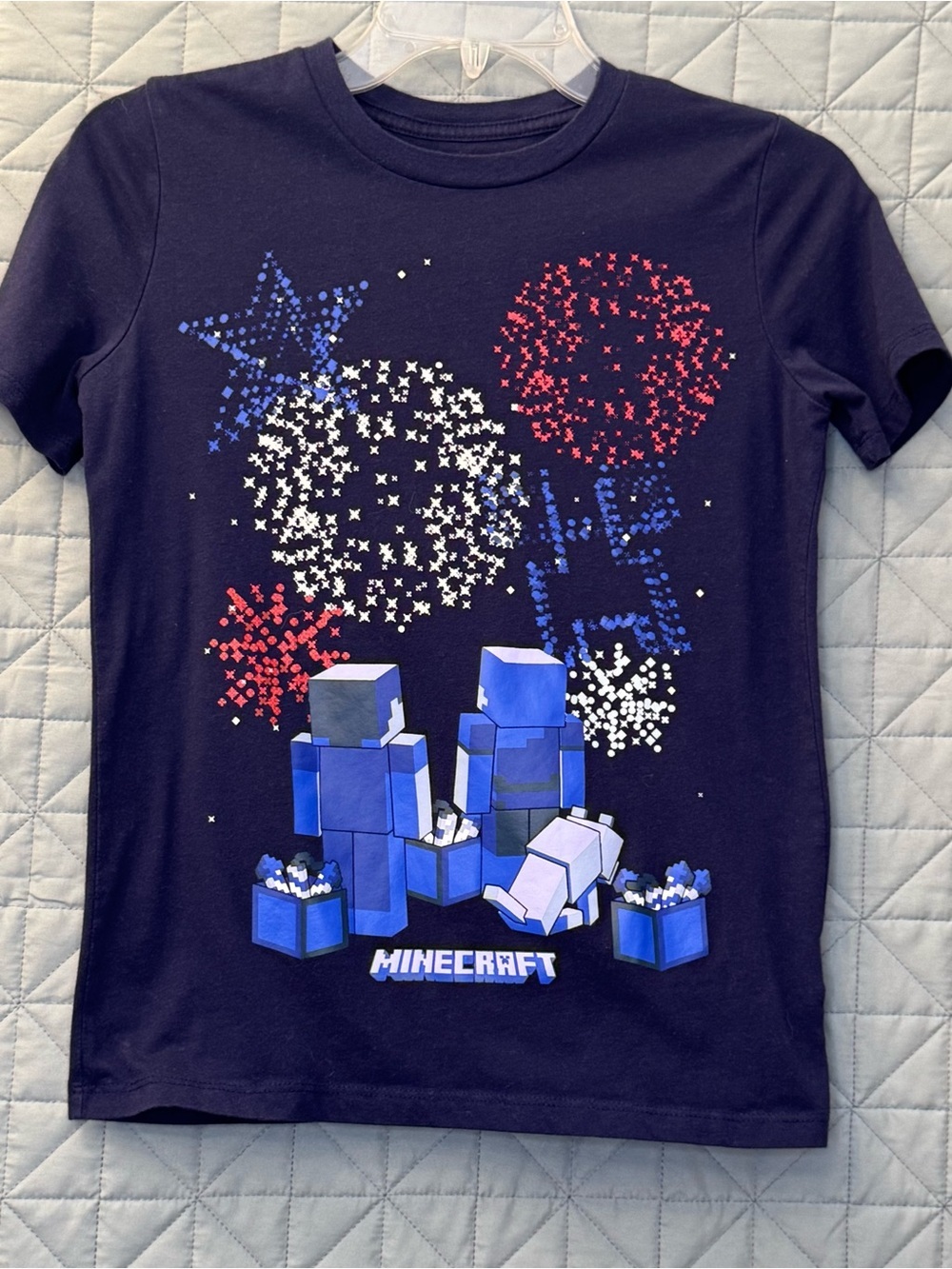 Kids Minecraft Americana graphic T-Shirt In Navy Blue